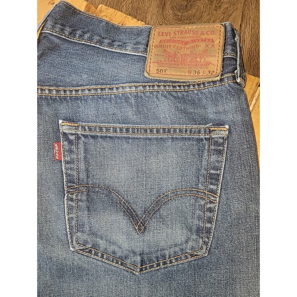 Levi's 501 Button Fly Jeans Medium Wash 36W x 32L